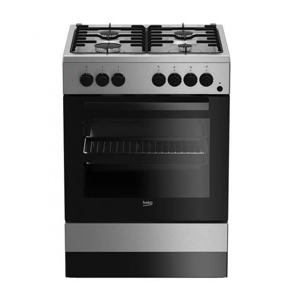 Beko Freestanding Oven With 4 Gas Burners - FSST621DX